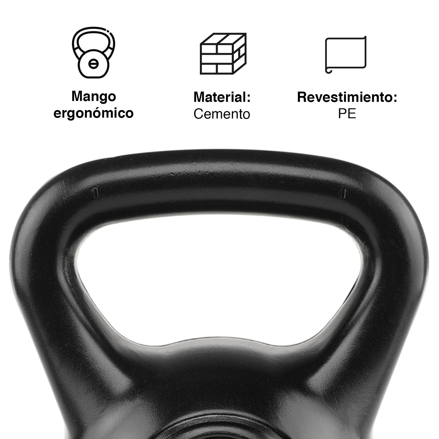 Kettlebell Mancuerna Pesa Rusa Cemento 12 Kg Negro image number 4.0