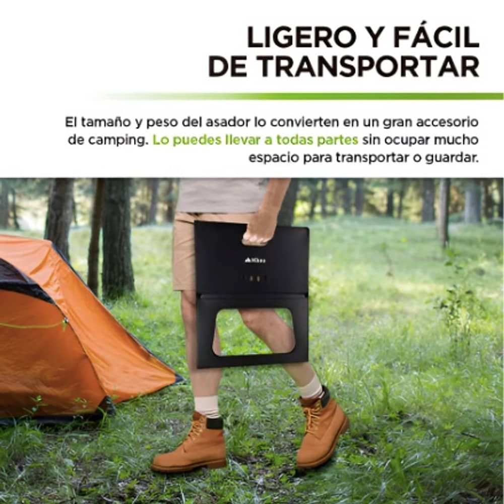 Parrilla Plegable De Carb&oacute;n Port&aacute;til Para Asados Color Negro image number 4.0