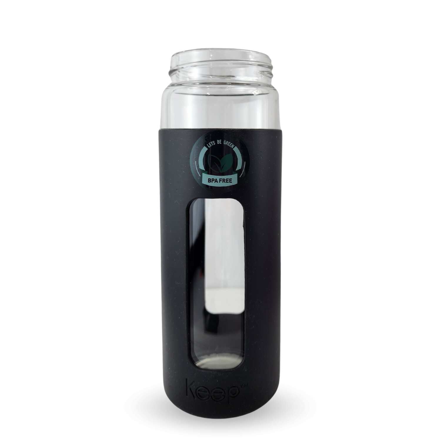 Botella Keep 470ml Vidrio Protector Agua Deportes Outdoor Negro image number 2.0