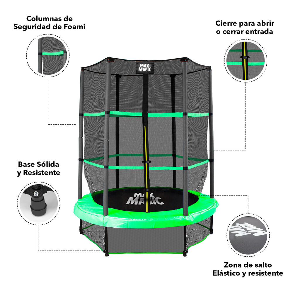 Cama El&aacute;stica 140 Cm Verde image number 3.0