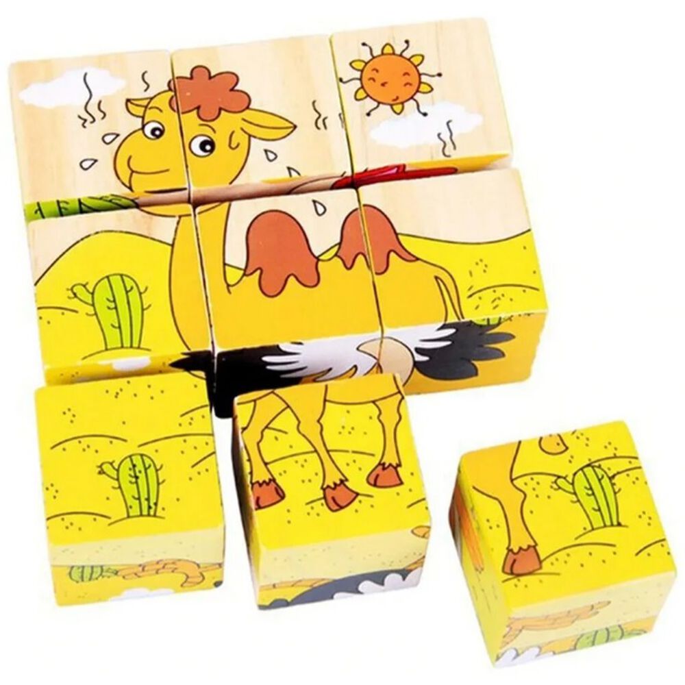 Cubos Rompecabezas Puzzles De Madera 6 Juegos En 1 Niños image number 2.0