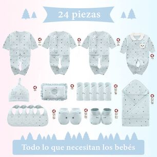 Pack Ajuar Beb&eacute; Ropa Algod&oacute;n 24 Piezas Amarillo Lubabycas