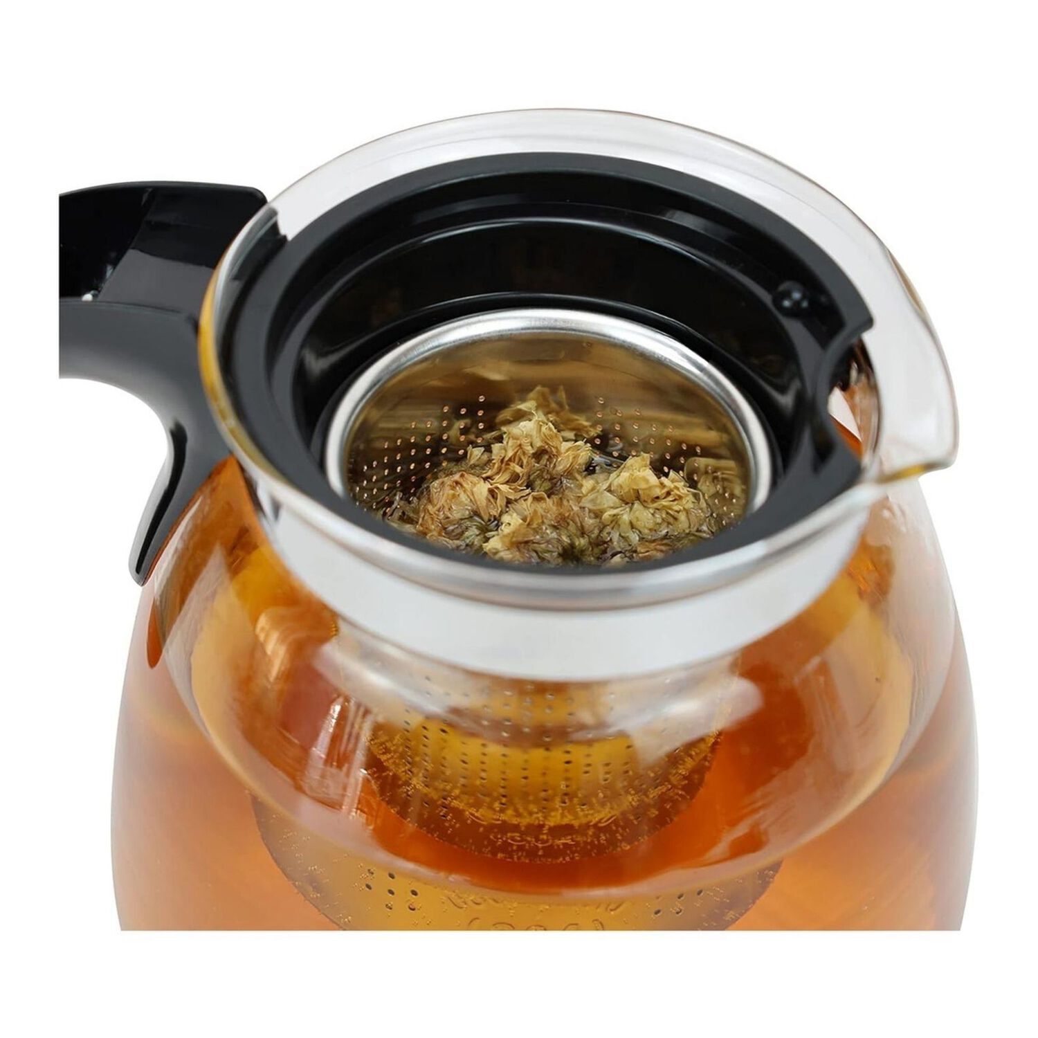 Hervidor Tetera Infusor Vidrio Cocina 900 Ml Negro image number 3.0