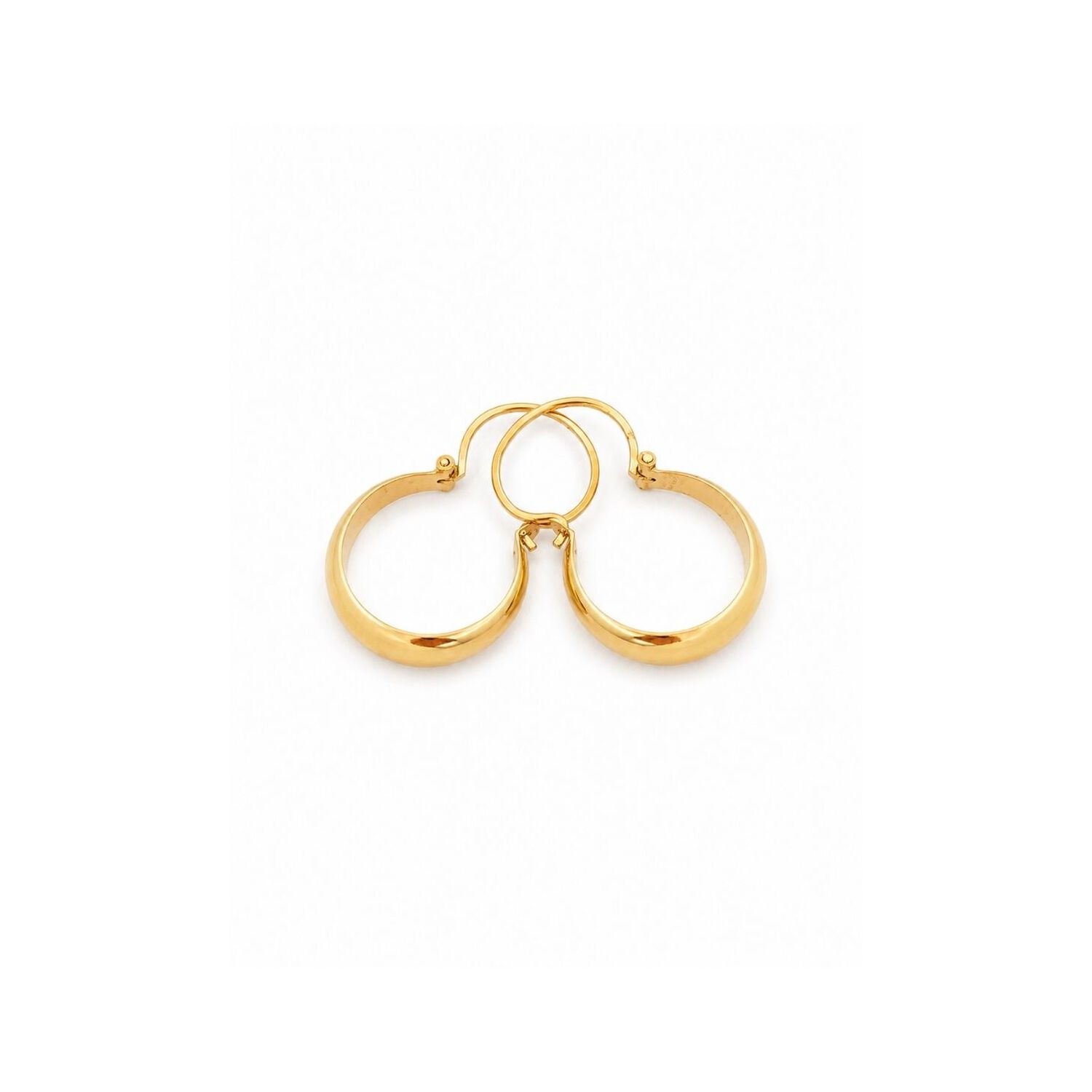 Aros Argolla Bote 2,3cm Largo N3 Oro 18k 2.40gr Mujer Regalo Dorado image number 0.0