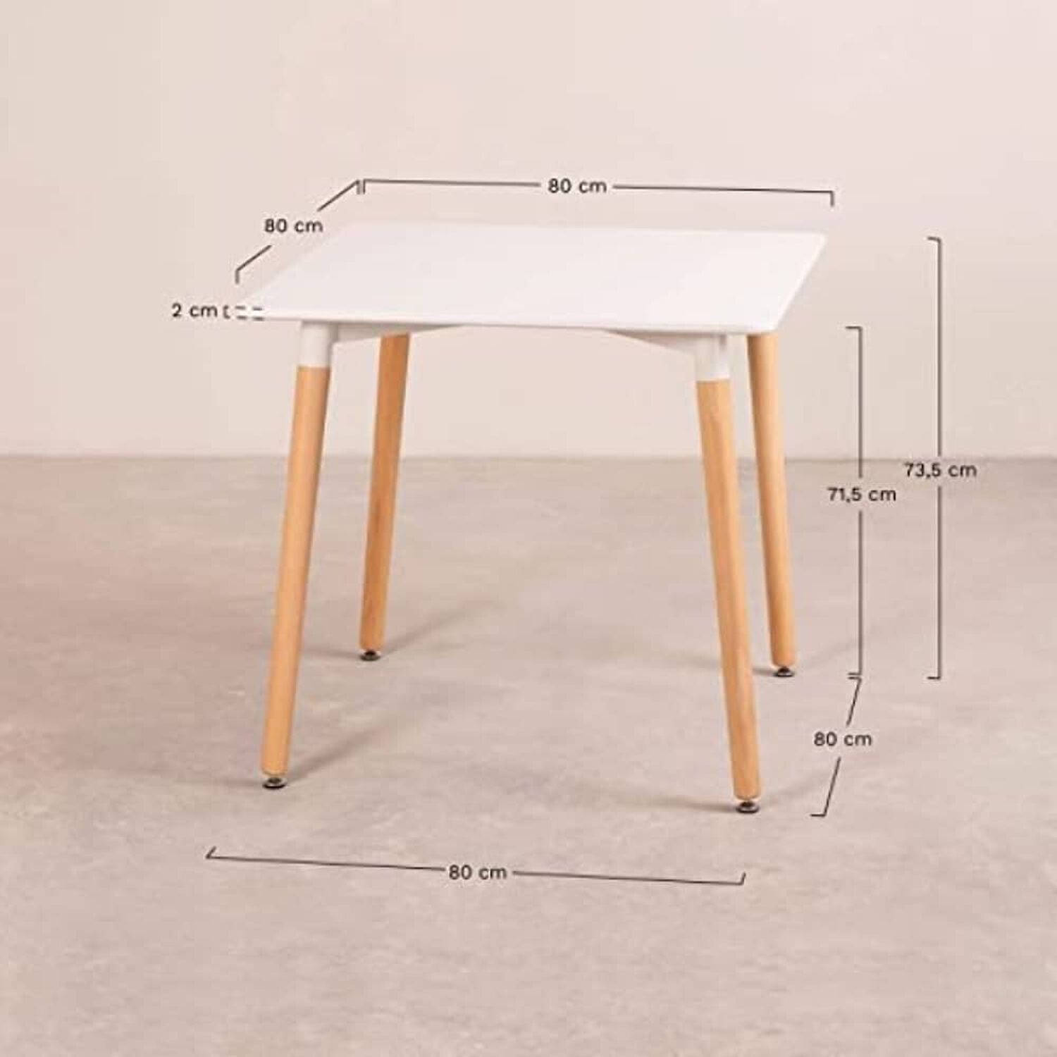 Mesa Cuadrada 80x80 Mdf Blanca image number 1.0