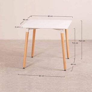 Mesa Cuadrada 80x80 Mdf Blanca