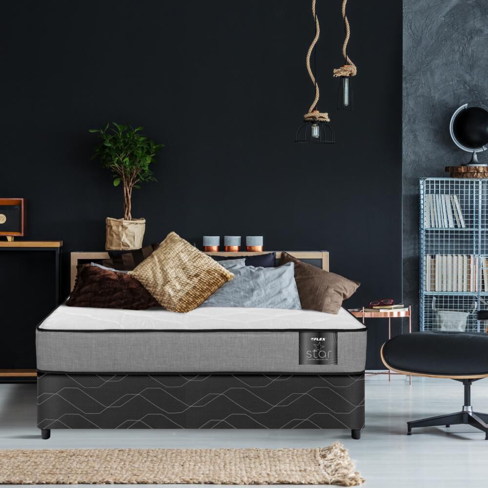 Cama Americana Flex Star / 2 Plazas / Base Dividida + Set De Maderas image number 4.0