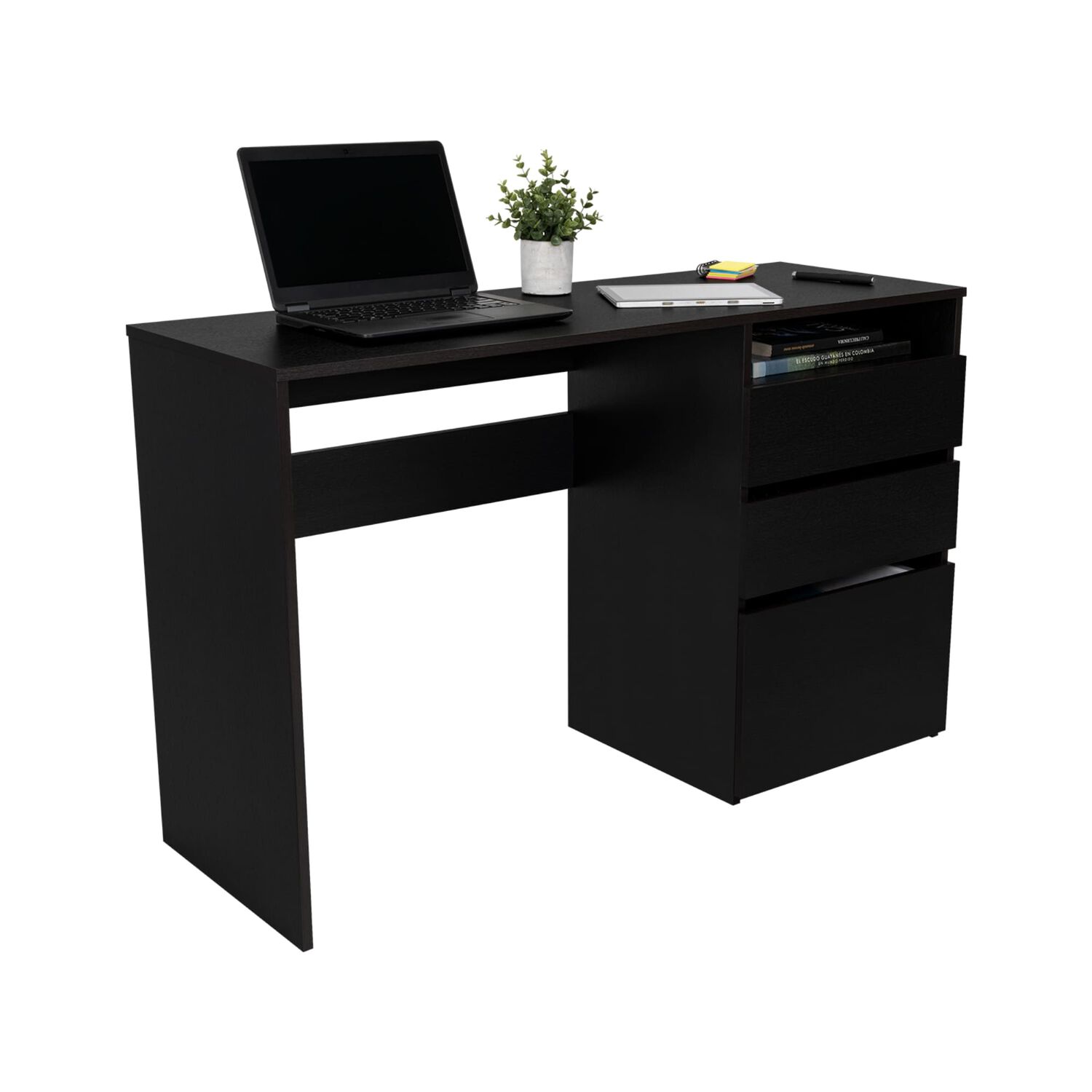 Escritorio 3 Cajones Fm-049n - Negro image number 2.0