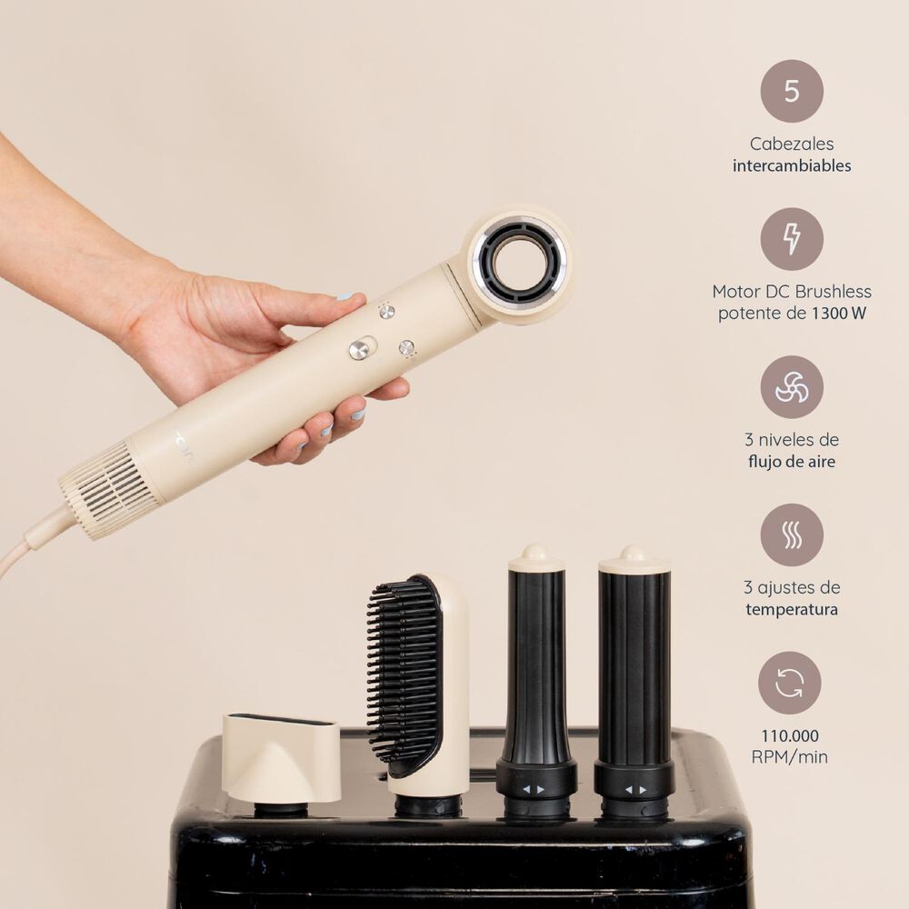 Secador De Pelo Multistyler T-care 5 En 1 Beige image number 2.0