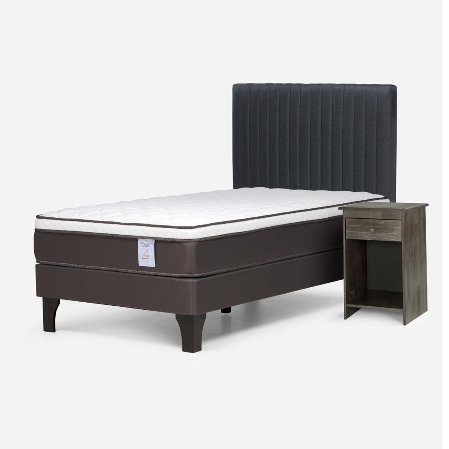 Cama Europea Rosen New Style 4 Plus / 1.5 Plazas / Base Normal + Set De Maderas Lucio image number 1.0