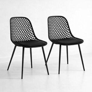 Pack De 2 Sillas Europa Acolchadas - Negras