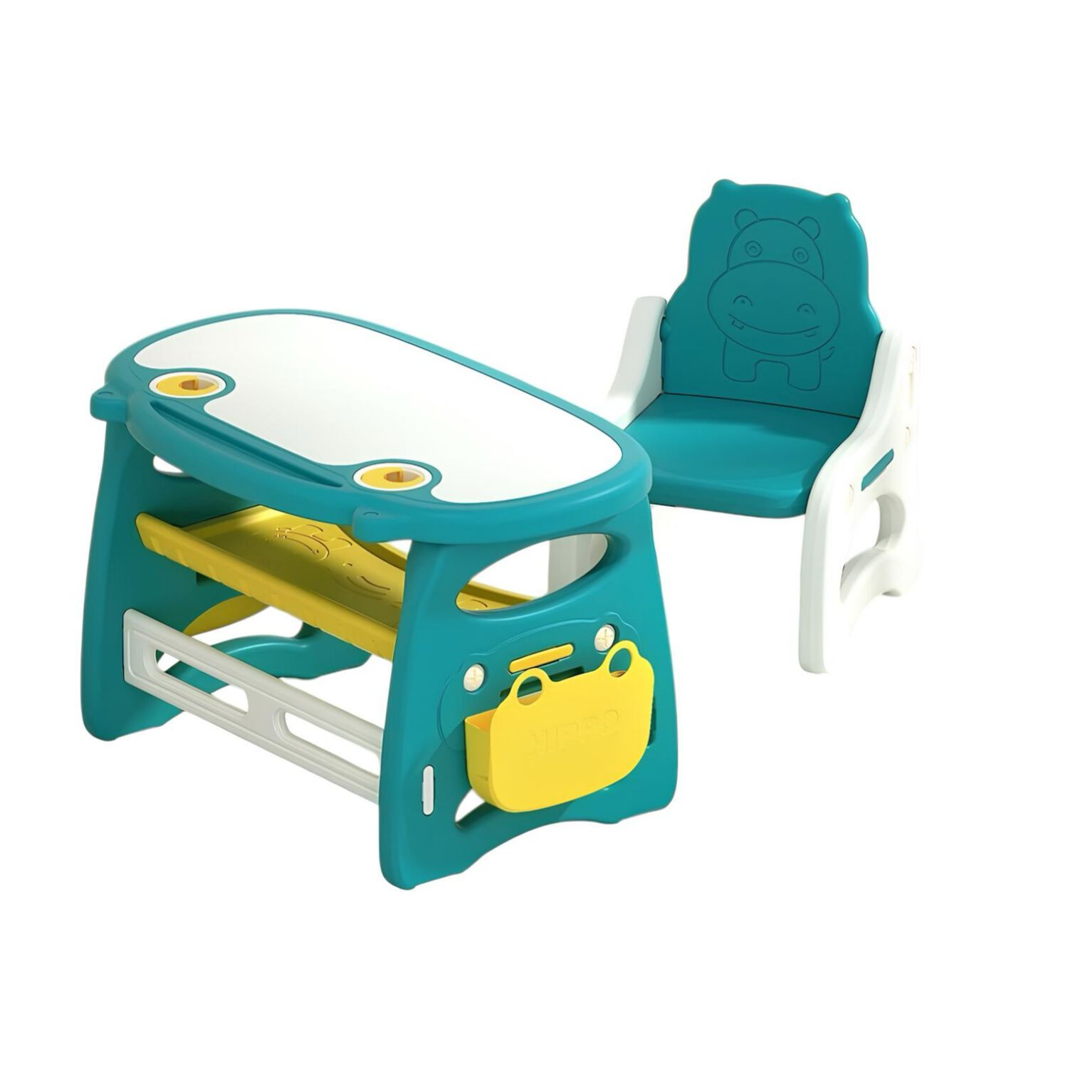 Mesa Con Silla Montessori Para Ni&ntilde;os Hipop&oacute;tamo Lubabycas image number 5.0