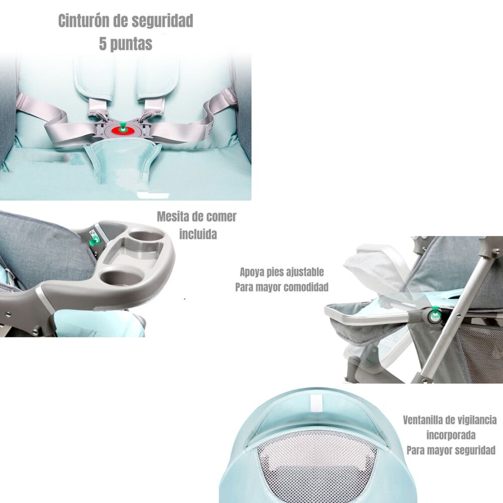 Coche De Paseo Reversible Rubik Gris Lubabycas image number 5.0