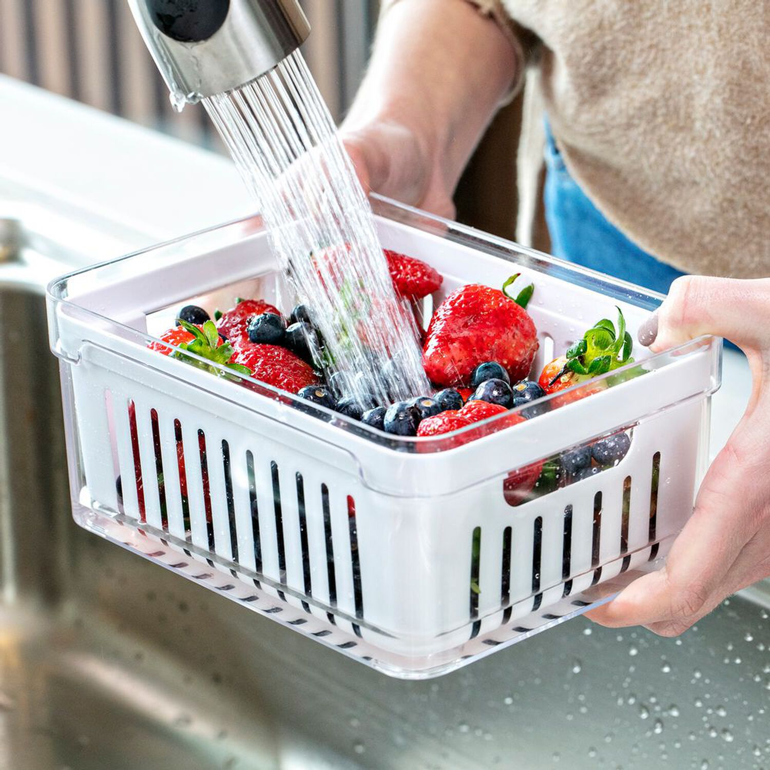 Organizador De Refrigerador Con Cesta Clear Fresh 2,2 Lt image number 2.0