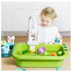 Juguete Fregadero Lavavajillas Con Accesorios Verde Infantil