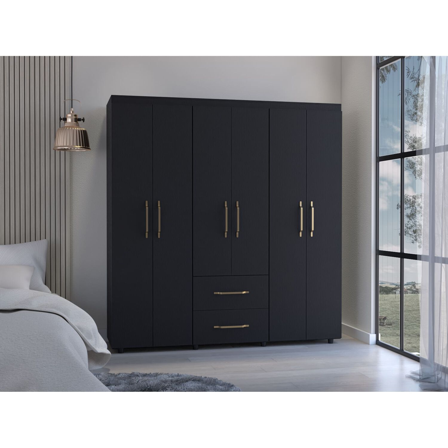 Closet 6 Puertas 2 Cajones Fm-024n - Negro image number 4.0