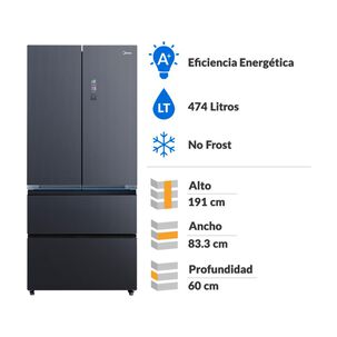 Refrigerador PERFECT FIT French Door Midea MDRFD705BIE70 / No Frost / 474 Litros / A+