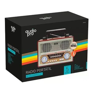 Radio Retro Port&aacute;til Audiopro Bt/fm/usb/sd/entrada Aux 3.5 Recargable Beige