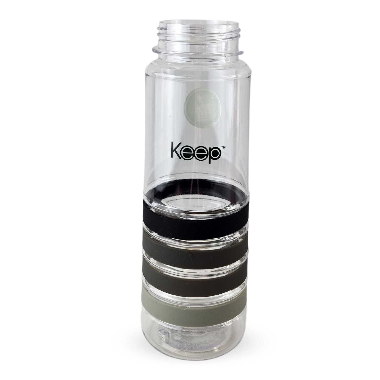 Botella Keep Bandas Colores 750ml Agua Bebidas Negro image number 5.0