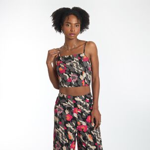 Blusa Crop Sin Mangas Cuello Recto Mujer Rolly Go