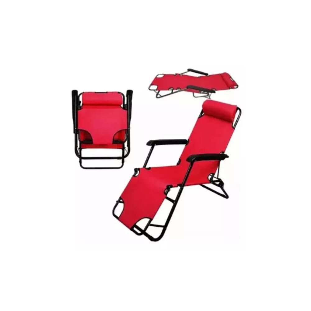 Silla De Camping Plegable Cama Reclinable Reposera Portátil image number 8.0