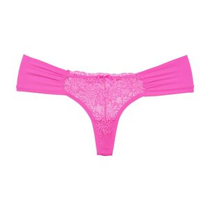 Colaless Lateral Drapeada Y Encaje Rosa 2rios