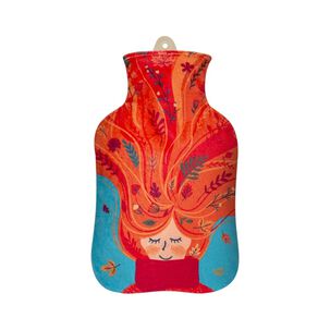 Guatero Thermicachile 1lt Dibujo Mujer Oto&ntilde;o Pelo Con Hojas