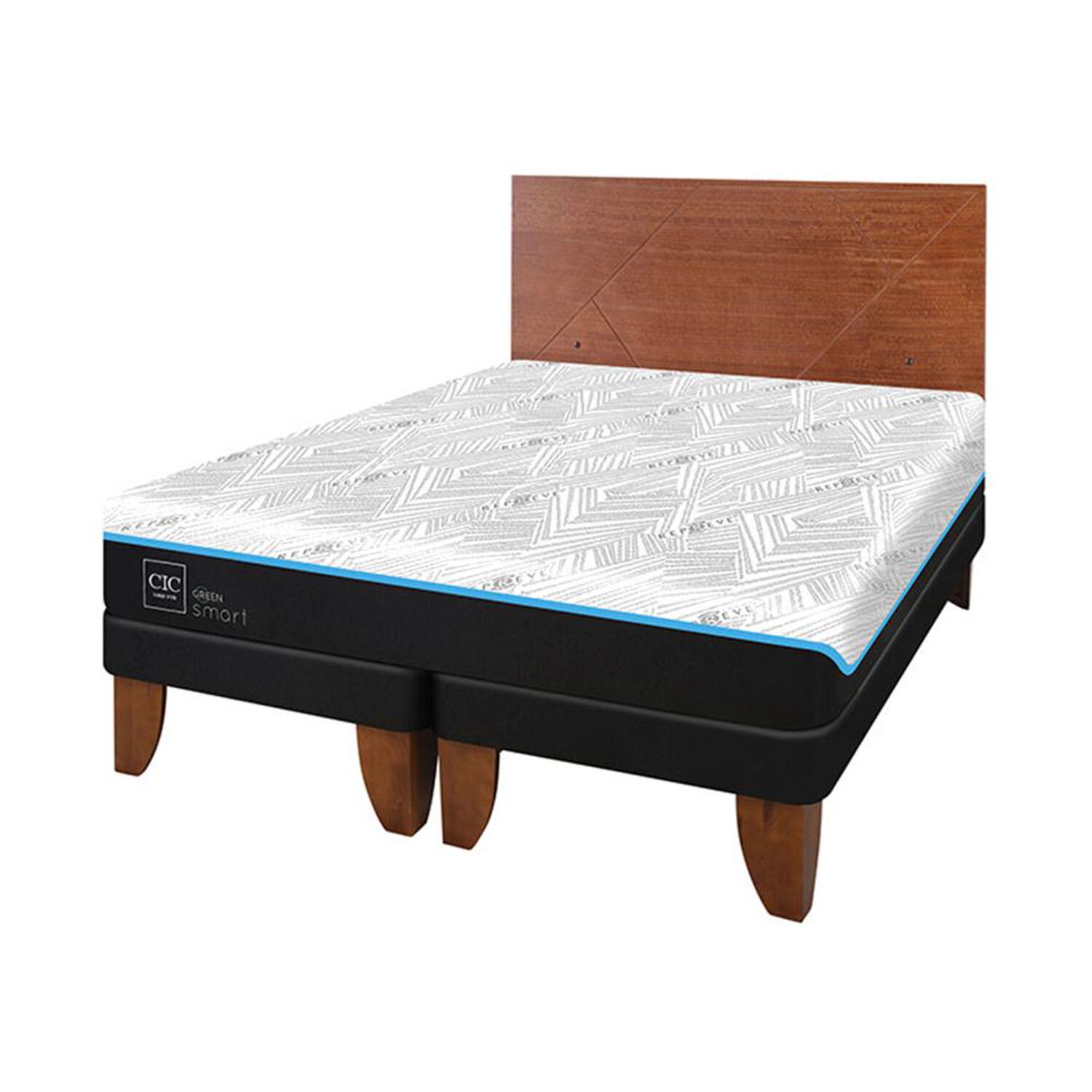 Cama Europea Cic Green Infinity / 2 Plazas / Base Dividida + Respaldo image number 1.0