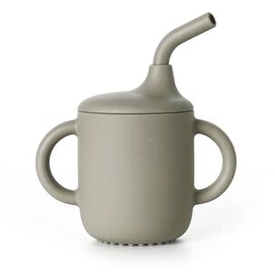 Vaso De Silicona Con Bombilla Para Beb&eacute;s Gris Verdoso