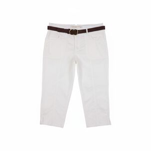 Bermuda Pescador Liso Con Cintur&oacute;n Tiro Medio Regular Mujer Geeps