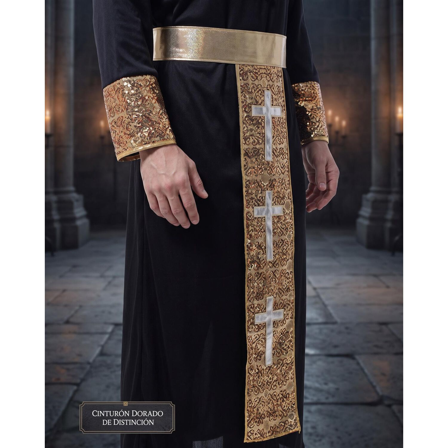 Disfraz Cosplay Cura Monje Morado Religioso image number 3.0