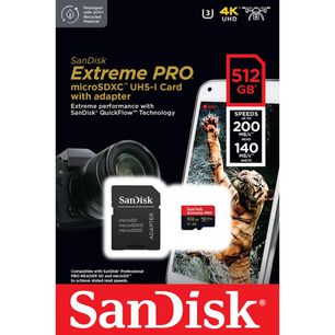 Tarjeta Microsd 512gb Extreme Pro Uhs-i U3 A2 Adaptador Sd