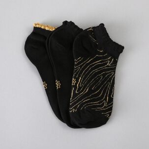 Calcetin 3x Pack Corto Brillo Flores Mujer 50777-2