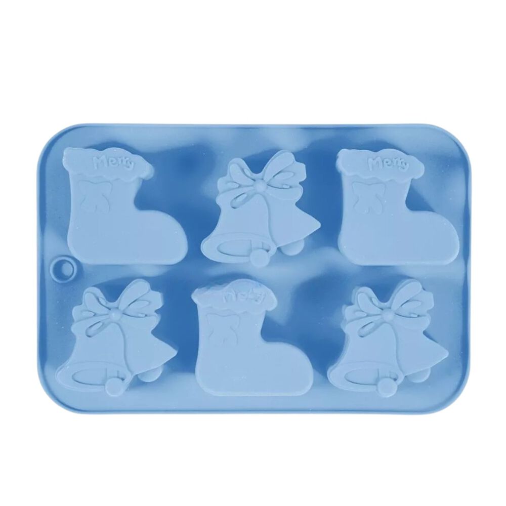 Molde De Silicona Para Queques Tortas Botas Campanas Azul image number 2.0