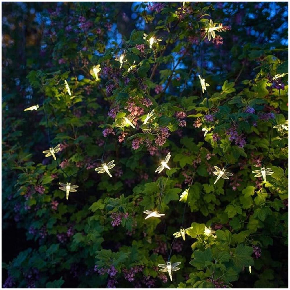 Set 3 Luces Navidad Libelulas 4m Solar Calidas Decoracion image number 3.0