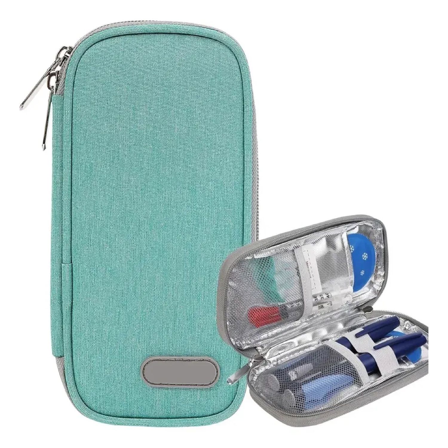 Bolso Estuche Cooler Porta Insulina Para Viaje Refrigerante Tela Verde image number 0.0