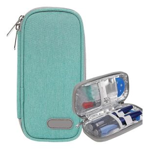 Bolso Estuche Cooler Porta Insulina Para Viaje Refrigerante Tela Verde