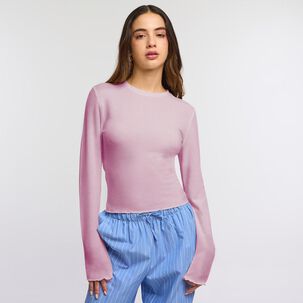 Polera Regular Manga Larga Cuello Redondo Mujer Freedom