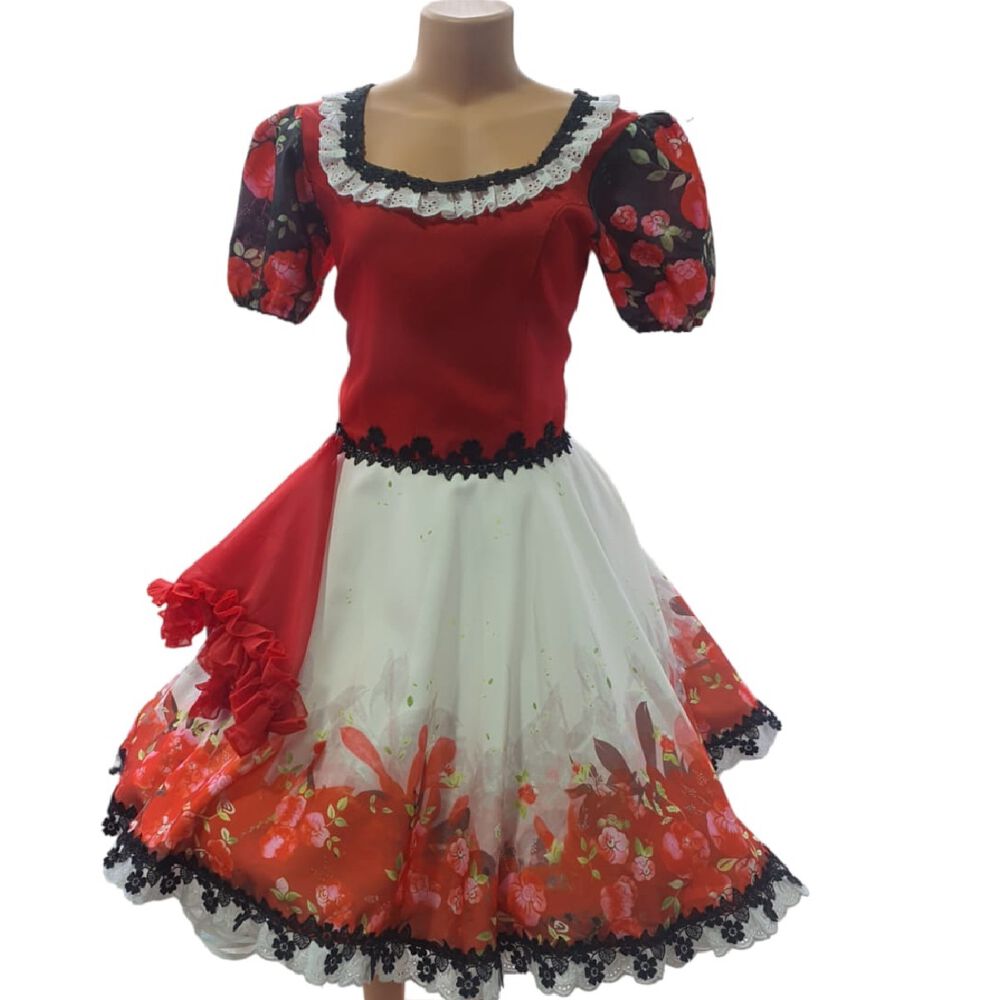 Vestido De Huasa, Chinita Fiestas Patrias Chile, Rojo image number 1.0