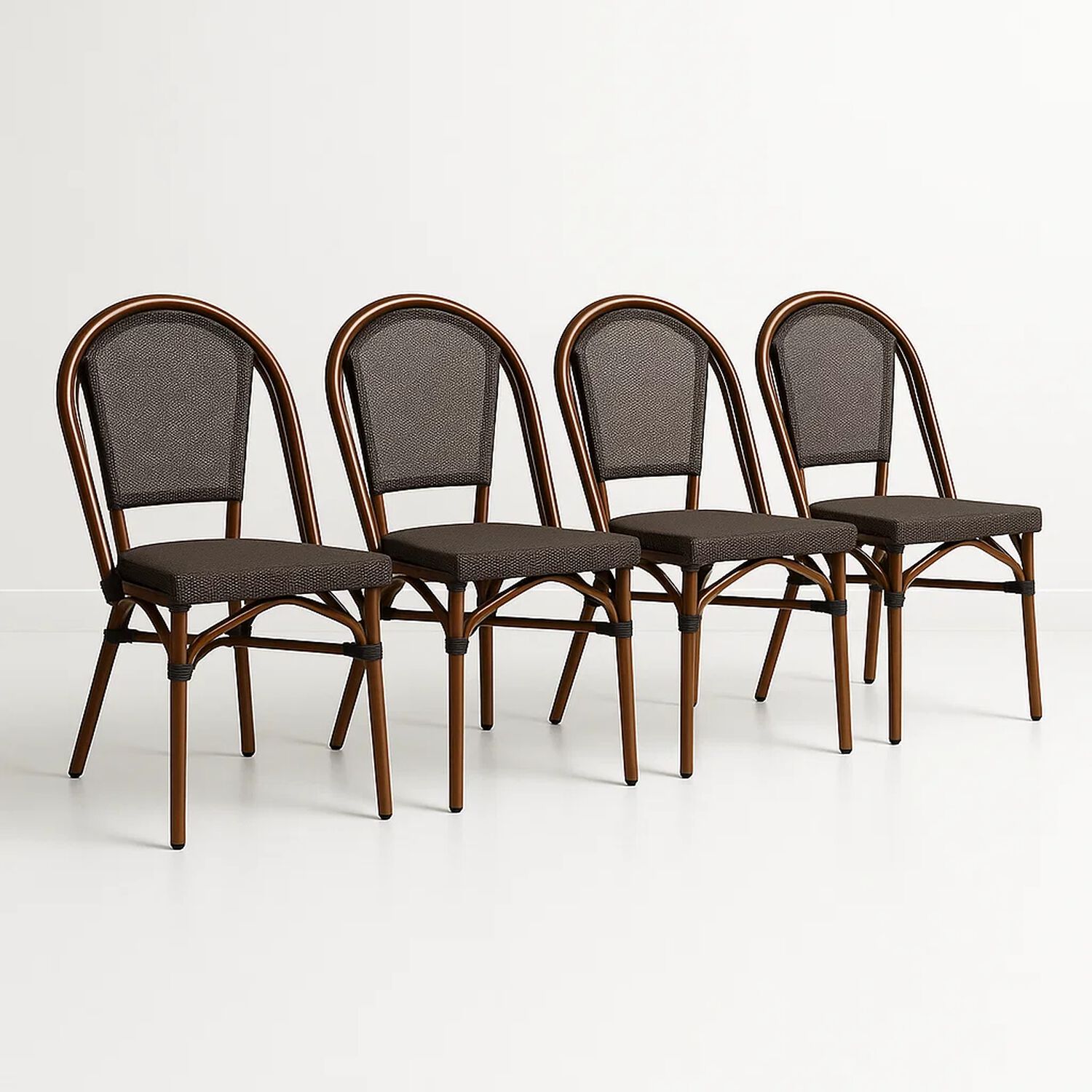 Pack De 4 Sillas Bistro Parisina Textileno - Caf&eacute; Oscuro image number 0.0