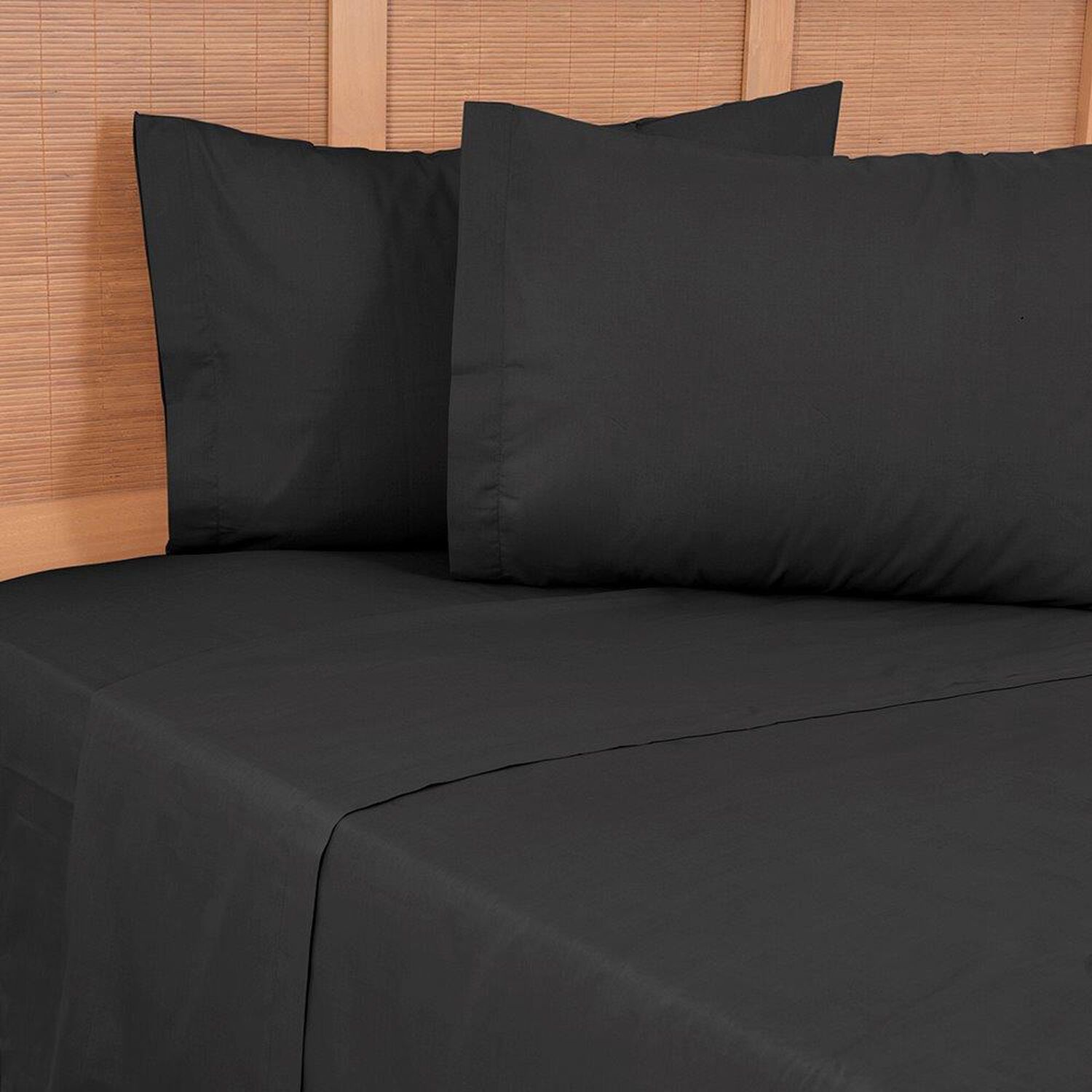 Sabana 144 Hilos Lisas King Negro image number 3.0