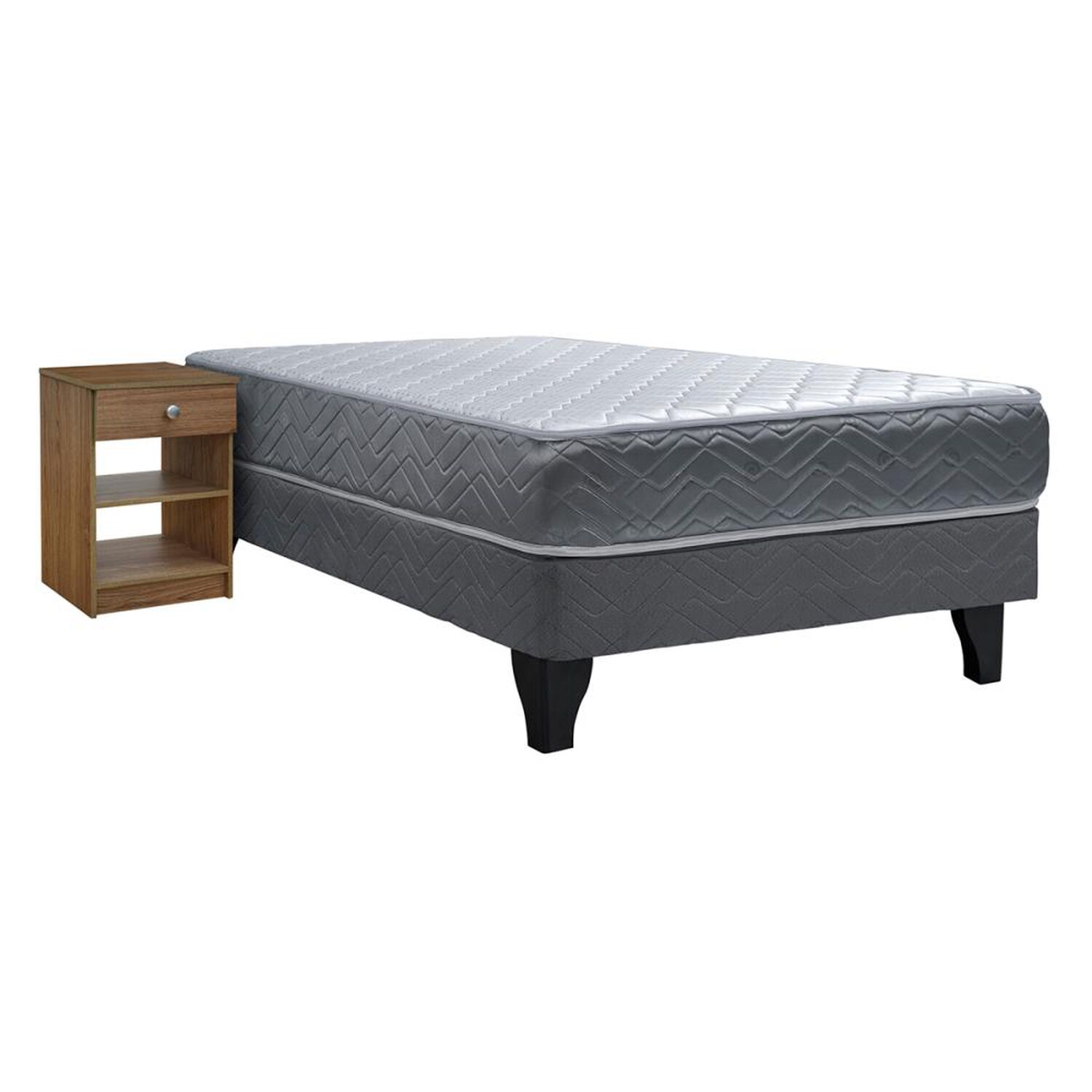 Cama Europea Celta Cadiz / 1.5 Plazas / Base Normal + Velador image number 0.0