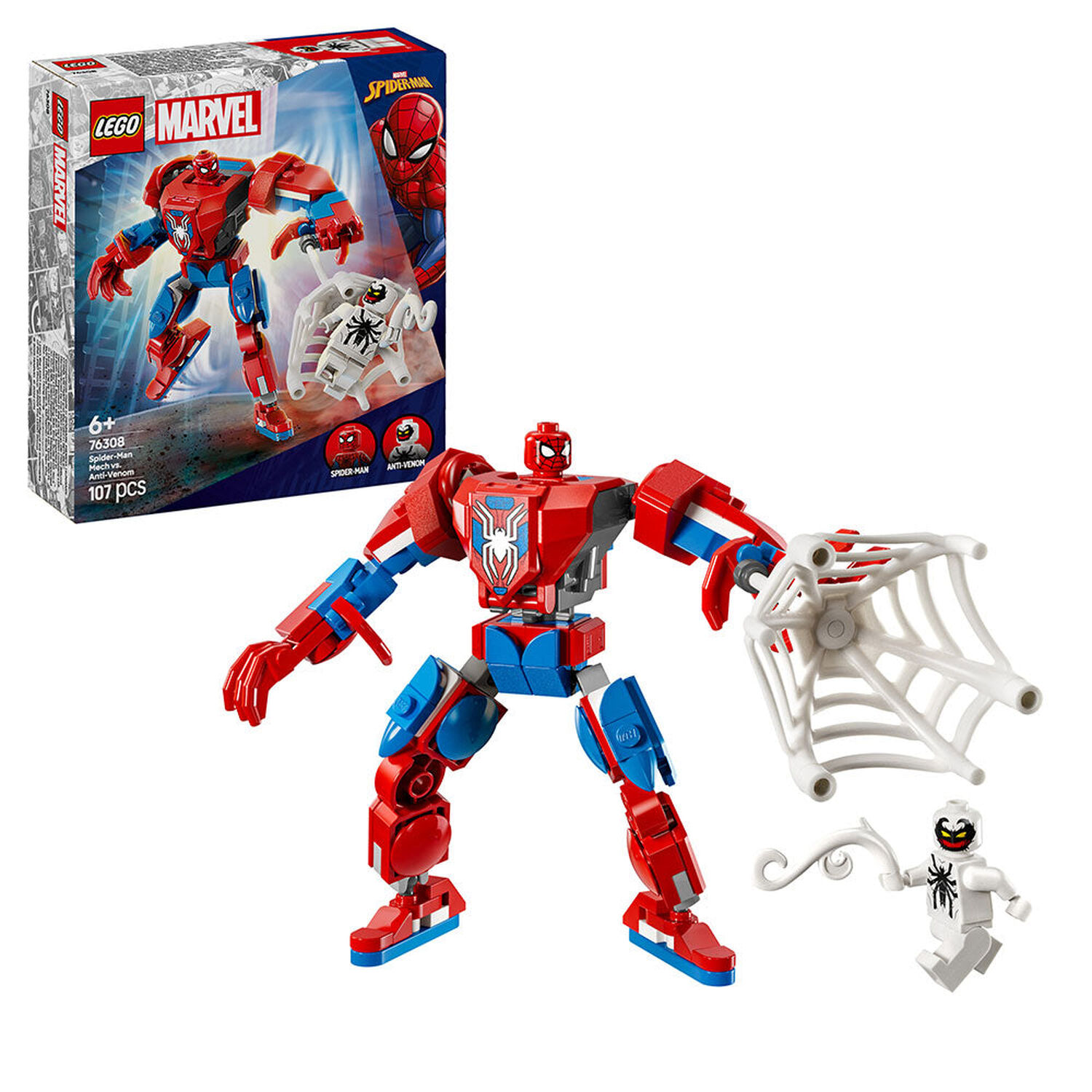 Lego Marvel - Armadura Rob&oacute;tica De Spider-man Vs. El Anti-venom - 76308 image number 0.0
