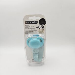 Chupete Dental Con Tetina Anat&oacute;mica Silicona + Broche +6m
