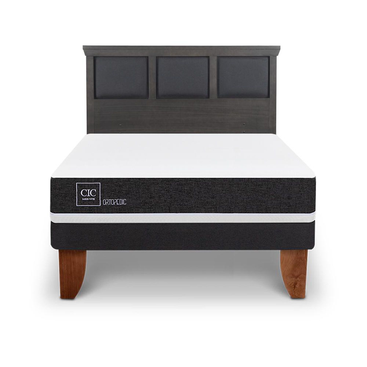 Cama Europea Cic Ortopedic / 2 Plazas / Base Normal + Respaldo image number 0.0
