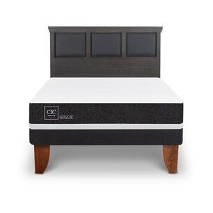 Cama Europea Cic Ortopedic / 2 Plazas / Base Normal + Respaldo