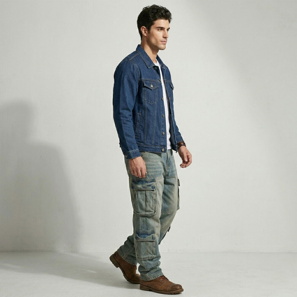 Chaqueta Denim Mezclilla Azul Clasico Hombre image number 1.0