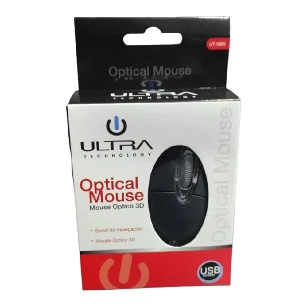 Mouse Alambrico Optico Usb 3 Botones Negro 120un image number 4.0