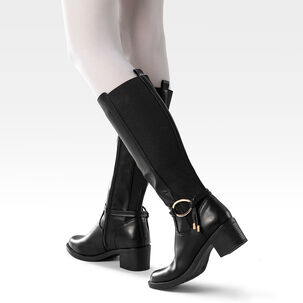 Bota Larga Mujer Casual Eco Cuero Tacon Grueso Weide Zs71