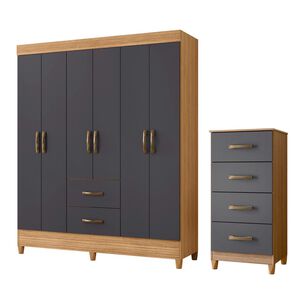 Combo Closet 4 Puertas +c&oacute;moda Dob 271035+276033 Vekkahome